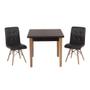 Imagem de Conjunto Mesa de Jantar Luiza 80cm Preta com 2 Cadeiras Gomos - Preto