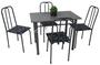 Imagem de Conjunto Mesa de Jantar Mad. 1.00m x 0.60m Cinza com assentos flor preta aço com 4 cadeiras + tampo granito verdadeiro Campeã de vendas