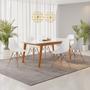 Imagem de Conjunto Mesa de Jantar Madeira Maciça Retangular com 6 Cadeiras Eames