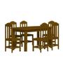Imagem de Conjunto Mesa De Jantar Madeira Maciça Safira Com 6 Lugares Imbuia Shop JM