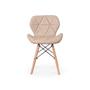 Imagem de Conjunto Mesa de Jantar Maitê 60cm Branca com 2 Cadeiras Eames Eiffel Slim - Nude