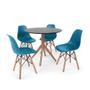 Imagem de Conjunto Mesa de Jantar Maitê 80cm Preta com 4 Cadeiras Charles Eames - Turquesa