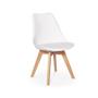 Imagem de Conjunto Mesa de Jantar Maitê 80cm Preta com 4 Cadeiras Eames Wood Leda - Branca