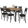 Imagem de Conjunto Mesa de Jantar Malva 136x Com 6 Cadeiras - Dominic Decor