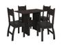 Imagem de Conjunto Mesa de Jantar Milano 1,08m com 4 Cadeiras  Amendoa/Preto - Poliman