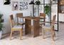 Imagem de Conjunto Mesa de Jantar Moscou com 4 Cadeiras Noce/Linho Spazio Móveis