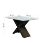 Imagem de Conjunto Mesa de Jantar Off White Dubai 1,35m MDF com 4 Cadeiras Castanho / Areia