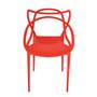 Imagem de Conjunto Mesa de Jantar Oval Vértice Nozes 190cm com 4 Cadeiras Allegra - Vermelho