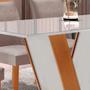 Imagem de Conjunto Mesa de Jantar Qatar 160x80 Tampo de Vidro Dakota Plus com 6 Cadeiras Londres Cel Móveis - TEC 169