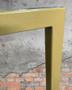Imagem de Conjunto Mesa de Jantar Quadrada Branca 4 Cadeiras Estofado Riviera Industrial Dourado