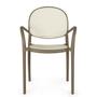 Imagem de Conjunto Mesa de Jantar Quadrada Eiffel 80x80 Branca com 4 Cadeiras Roma com Braço - Cinza