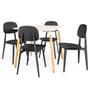 Imagem de Conjunto Mesa de Jantar Quadrada Eiffel Branca 80x80cm com 4 Cadeiras Itália - Preto