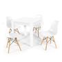 Imagem de Conjunto Mesa de Jantar Quadrada Sofia Branca 80x80cm com 4 Cadeiras Eames Eiffel - Branco