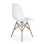 Imagem de Conjunto Mesa de Jantar Quadrada Sofia Preta 80x80cm com 4 Cadeiras Eames Eiffel - Branco