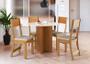 Imagem de Conjunto Mesa de Jantar Redonda Alice com 4 cadeiras Freijó/Off White Spazio Móveis