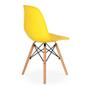 Imagem de Conjunto Mesa de Jantar Redonda Amanda Branca 120cm com 4 Cadeiras Eames Eiffel - Amarelo