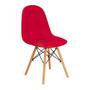 Imagem de Conjunto Mesa de Jantar Redonda Amanda Branca 120cm com 4 Cadeiras Eiffel Botonê - Vermelho