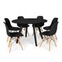 Imagem de Conjunto Mesa de Jantar Redonda Amanda Preta 120cm com 6 Cadeiras Eames Eiffel - Preto