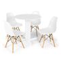Imagem de Conjunto Mesa de Jantar Redonda Bellus Branca 80cm com 4 Cadeiras Eames Eiffel - Branco