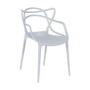 Imagem de Conjunto Mesa de Jantar Redonda Branca 100cm Talia Amadeirada com 4 Cadeiras Allegra - Cinza