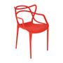 Imagem de Conjunto Mesa de Jantar Redonda Branca 100cm Talia Amadeirada com 4 Cadeiras Allegra - Vermelho