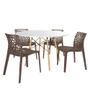 Imagem de Conjunto Mesa de Jantar Redonda Eiffel Branca 120cm com 4 Cadeiras Gruvyer - Fendi