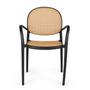 Imagem de Conjunto Mesa de Jantar Redonda Eiffel Branca 120cm com 4 Cadeiras Roma com Braço - Preto