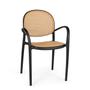 Imagem de Conjunto Mesa de Jantar Redonda Eiffel Branca 120cm com 4 Cadeiras Roma com Braço - Preto