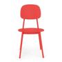 Imagem de Conjunto Mesa de Jantar Redonda Eiffel Branca 120cm com 6 Cadeiras Itália - Vermelho