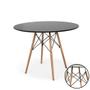 Imagem de Conjunto Mesa de Jantar Redonda Eiffel Preta 90cm com 4 Cadeiras Gruvyer - Amarelo