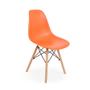 Imagem de Conjunto Mesa de Jantar Redonda Hairpin 90cm Natural com 4 Cadeiras Eames Eiffel - Laranja