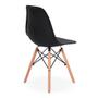 Imagem de Conjunto Mesa de Jantar Redonda Hairpin 90cm Preta com 3 Pés + 4 Cadeiras Eames Eiffel - Preto