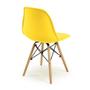 Imagem de Conjunto Mesa de Jantar Redonda Luana Amadeirada Preta 100cm com 4 Cadeiras Eames Eiffel - Amarelo