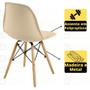 Imagem de Conjunto Mesa de Jantar Redonda Marci Natural 100cm com 4 Cadeiras Eames Eiffel - Nude