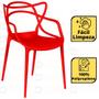 Imagem de Conjunto Mesa de Jantar Redonda Marci Natural 120cm com 4 Cadeiras Allegra - Vermelho