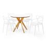 Imagem de Conjunto Mesa de Jantar Redonda Marci Premium Branca 100cm com 4 Cadeiras Allegra - Branco