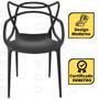 Imagem de Conjunto Mesa de Jantar Redonda Marci Premium Preta 100cm com 4 Cadeiras Allegra - Preto