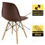 Imagem de Conjunto Mesa de Jantar Redonda Marci Preta 100cm com 4 Cadeiras Eames Eiffel - Marrom