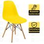 Imagem de Conjunto Mesa de Jantar Redonda Marci Preta 120cm com 4 Cadeiras Eames Eiffel - Amarelo