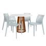 Imagem de Conjunto Mesa de Jantar Redonda Talia Amadeirada Branca 100cm com 4 Cadeiras Gruvyer - Cinza