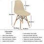 Imagem de Conjunto Mesa de Jantar Redonda Talia Amadeirada Natural 120cm com 4 Cadeiras Eames Eiffel - Nude