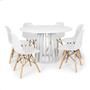 Imagem de Conjunto Mesa de Jantar Redonda Talia Branca 120cm com 6 Cadeiras Eames Eiffel - Branco