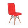Imagem de Conjunto Mesa de Jantar Redonda Talia Branca 120cm com 6 Cadeiras Eiffel Gomos - Vermelho