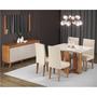 Imagem de Conjunto Mesa de Jantar Retangular 120x90 Ville com 4 Cadeiras Venus e Buffet 4 Portas Eifel