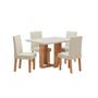 Imagem de Conjunto Mesa de Jantar Retangular 120x90 Ville com 4 Cadeiras Venus e Buffet 4 Portas Eifel