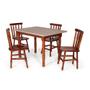 Imagem de Conjunto Mesa de Jantar Retangular 140x80cm Mel com 4 Cadeiras Madeira Maciça Assento Escavado Mônaco Mel - Straub Web