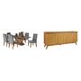 Imagem de Conjunto Mesa de Jantar Retangular 180x90 Epic com 6 Cadeiras Iza e Buffet 4 Portas Eifel