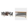 Imagem de Conjunto Mesa de Jantar Retangular 200x90 Pipa com 8 Cadeiras Vegas e Buffet 4 Portas com Espelhos a