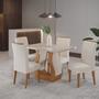 Imagem de Conjunto Mesa de Jantar Retangular Amore 120x80cm com Vidro e 4 Cadeiras