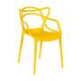 Imagem de Conjunto Mesa de Jantar Retangular Eiffel Branca 120x80cm com 4 Cadeiras Allegra - Amarelo